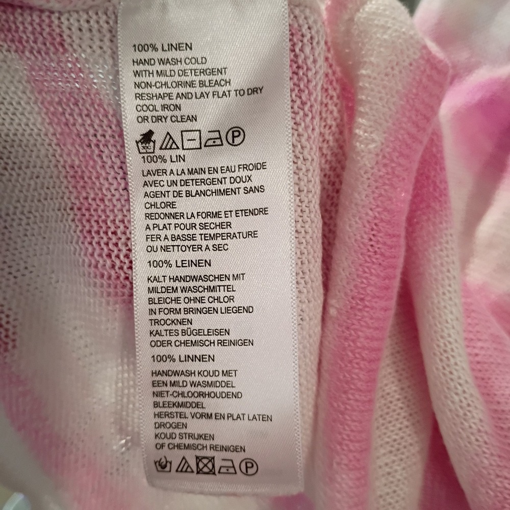 Tommy Bahama Womens Small Petite Pink Stripe Linen Boho Beach Cover Up EUC - Picture 5 of 5